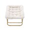 Flash Furniture Archer 28-in Oversized Portable Faux Shearling Folding Saucer Chair, Ivory Faux Shearling/Gold Frme FV-FSC-027-IV-SGD-GG - alternate 8